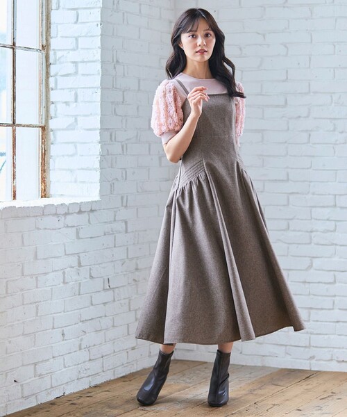 Feroux(フェルゥ)の「バッグリボン ジャンパースカート(スカート・レディース・ライトグレー系/ダークブラウン系・SMALL/MEDIUM)」の9枚目の写真