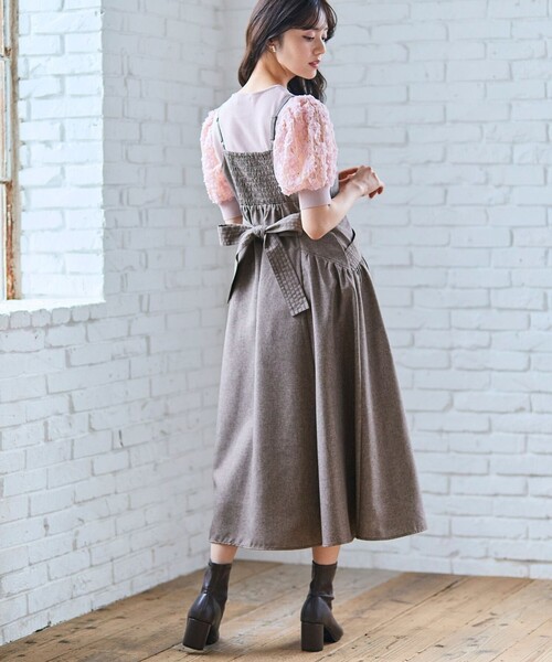 Feroux(フェルゥ)の「バッグリボン ジャンパースカート(スカート・レディース・ライトグレー系/ダークブラウン系・SMALL/MEDIUM)」の10枚目の写真