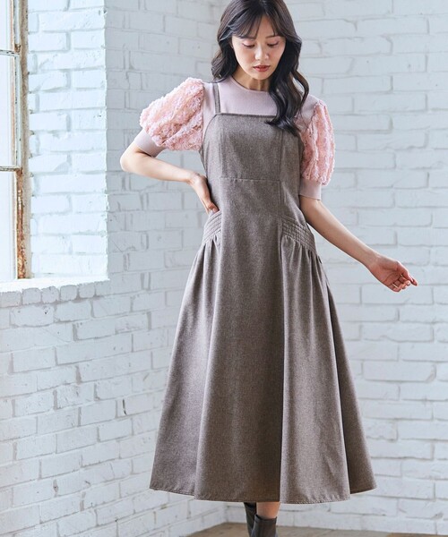 Feroux(フェルゥ)の「バッグリボン ジャンパースカート(スカート・レディース・ライトグレー系/ダークブラウン系・SMALL/MEDIUM)」の11枚目の写真