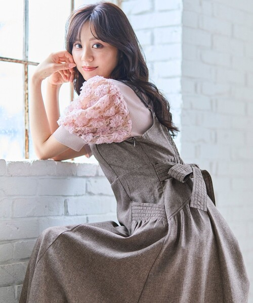 Feroux(フェルゥ)の「バッグリボン ジャンパースカート(スカート・レディース・ライトグレー系/ダークブラウン系・SMALL/MEDIUM)」の12枚目の写真