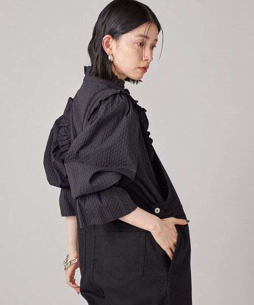 シップス（SHIPS）/SHIPS NINE CASE:〈手洗い可能〉タック フリル ブラウス セール】SHIPS NINE CASE:〈手洗い可能〉タック フリル ブラウス