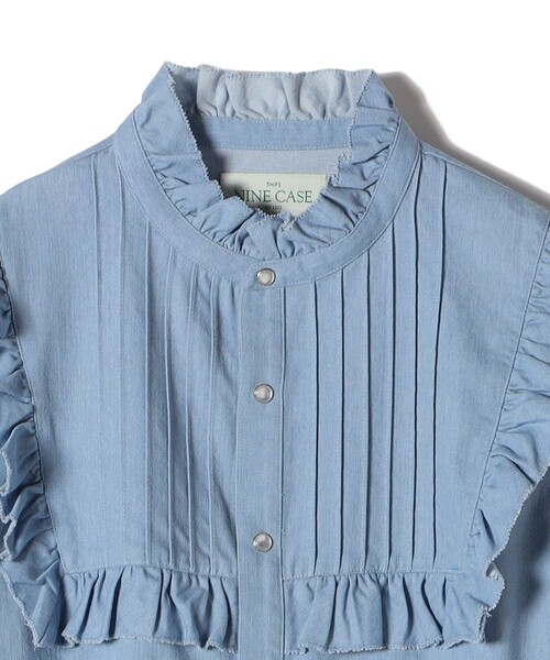 セール】SHIPS NINE CASE:〈手洗い可能〉タック フリル ブラウス