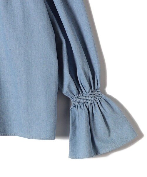 セール】SHIPS NINE CASE:〈手洗い可能〉タック フリル ブラウス