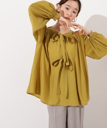 2wayダブルリボンチュニックブラウス