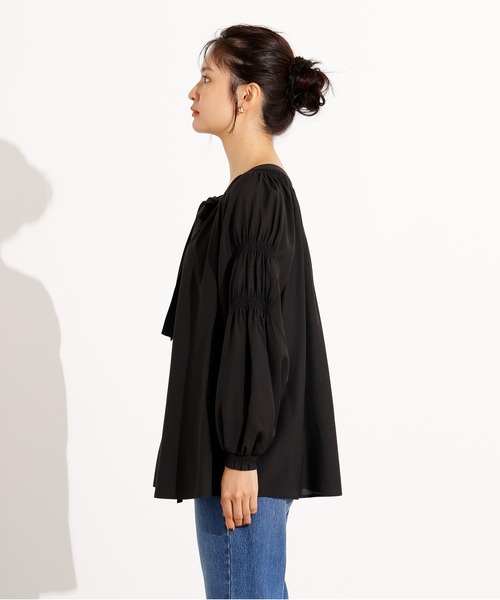 N.（N. Natural Beauty Basic）（エヌエヌナチュラルビューティーベーシック）の「2wayダブルリボンチュニックブラウス（シャツ/ブラウス・レディース・ブラック/ライトグリーン/キャメル・MEDIUM）」の11枚目の写真