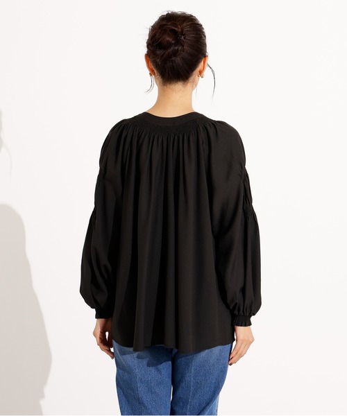 N.（N. Natural Beauty Basic）（エヌエヌナチュラルビューティーベーシック）の「2wayダブルリボンチュニックブラウス（シャツ/ブラウス・レディース・ブラック/ライトグリーン/キャメル・MEDIUM）」の12枚目の写真