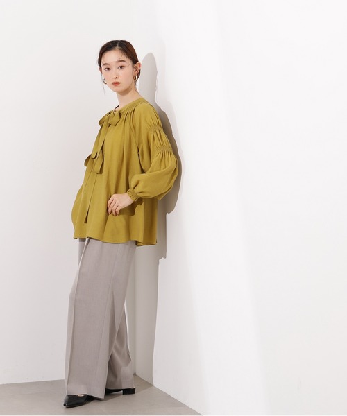 N.（N. Natural Beauty Basic）（エヌエヌナチュラルビューティーベーシック）の「2wayダブルリボンチュニックブラウス（シャツ/ブラウス・レディース・ブラック/ライトグリーン/キャメル・MEDIUM）」の19枚目の写真