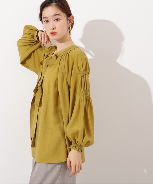 N.（N. Natural Beauty Basic）（エヌエヌナチュラルビューティーベーシック）の「2wayダブルリボンチュニックブラウス（シャツ/ブラウス・レディース・ブラック/ライトグリーン/キャメル・MEDIUM）」の22枚目の写真