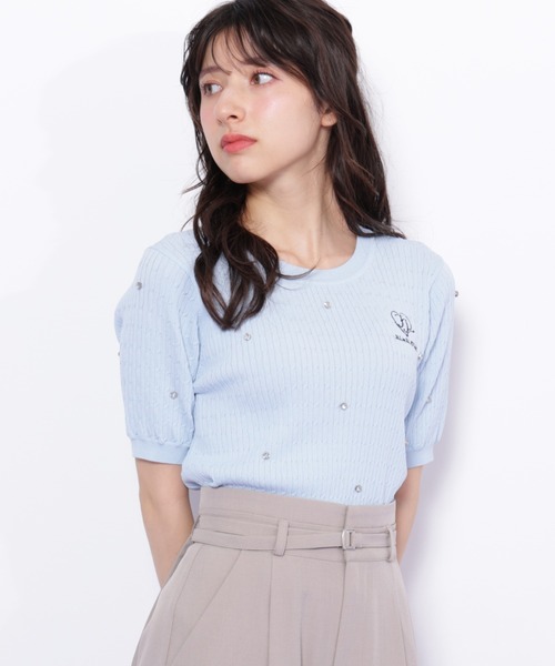 JILL by JILL STUART(ジルバイジルスチュアート)の「◇ミニケーブルハート刺繍ニット(ニット/セーター・レディース・ブラック/ブルー/ホワイト・FREE)」の16枚目の写真