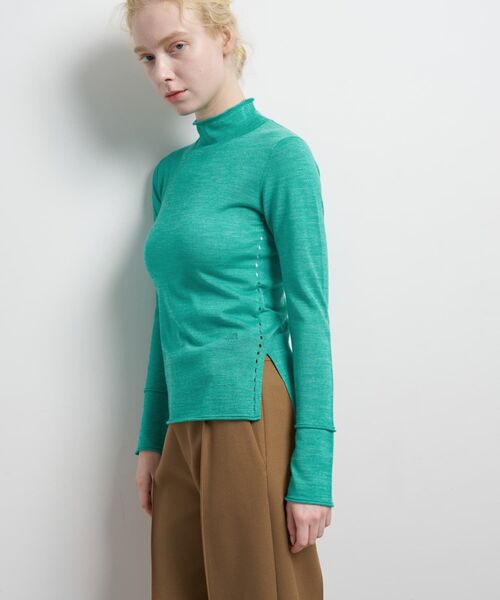 LANVIN en Bleu（ランバンオンブルー）の「アイレットハイネックニット（ニット/セーター・レディース・チャコールグレー/ブルー/ブルー系その他・38）」の8枚目の写真