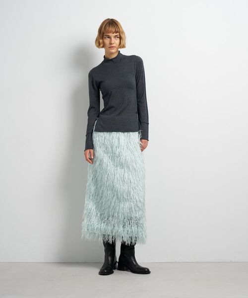 LANVIN en Bleu（ランバンオンブルー）の「アイレットハイネックニット（ニット/セーター・レディース・チャコールグレー/ブルー/ブルー系その他・38）」の12枚目の写真