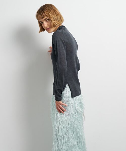 LANVIN en Bleu（ランバンオンブルー）の「アイレットハイネックニット（ニット/セーター・レディース・チャコールグレー/ブルー/ブルー系その他・38）」の16枚目の写真