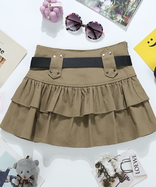 Silly(シリー)の「ベルト付きウエスタンフレアスカート(デニムスカート・レディース・ブラック/カーキ/ホワイト・SMALL/MEDIUM)」の5枚目の写真