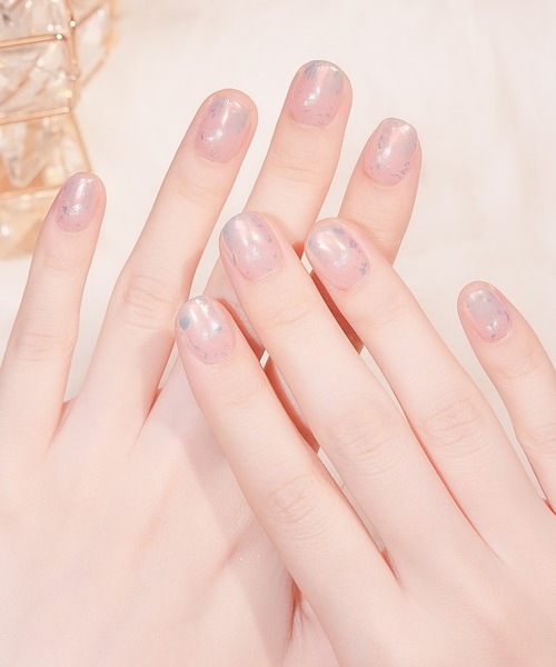 Anail（エーネイル）の「3D水光ネイルピンクグレージュマグネットゴールドミラーフレームオーバルネイルチップ⑦　夏ネイル（ネイルシール/ネイルチップ・レディース・ベージュ系その他/カーキ/ピンク/ナチュラル・LARGE/MEDIUM/SMALL）」の8枚目の写真