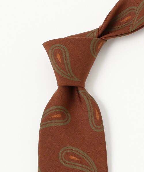 BEAMS F（ビームスエフ）の「Fermo Fossati シルク ペイズリー柄 プリント ネクタイ（ネクタイ・メンズ・ブラウン/オリーブ・ONE SIZE）」の5枚目の写真