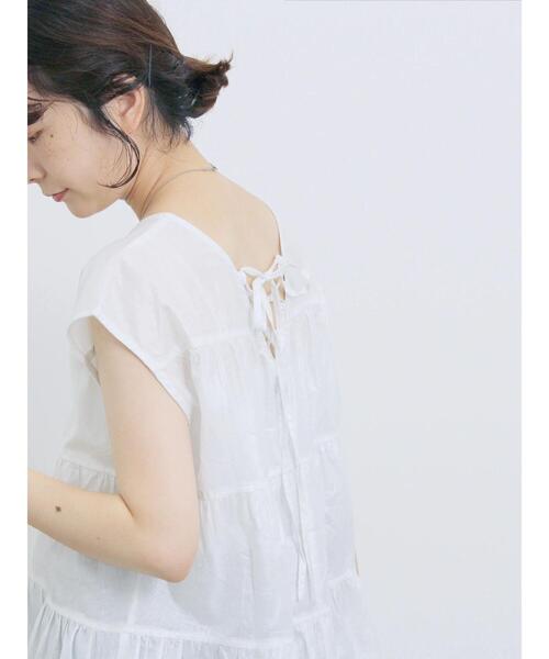 Samansa Mos2 blue（サマンサモスモスブルー）の「◎ティアードブラウス（シャツ/ブラウス・レディース・ブラック/チャコールグレー/オフホワイト・F）」の5枚目の写真