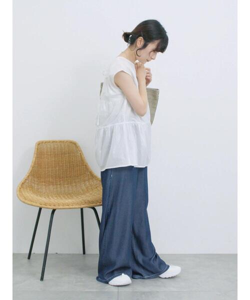 Samansa Mos2 blue（サマンサモスモスブルー）の「◎ティアードブラウス（シャツ/ブラウス・レディース・ブラック/チャコールグレー/オフホワイト・F）」の9枚目の写真