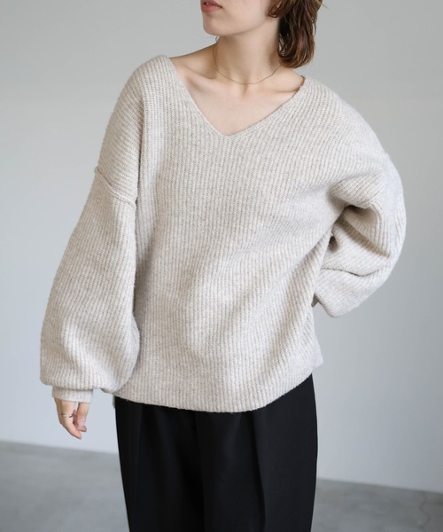 セール】Vネックオーバーサイズニット（ニット/セーター）｜select