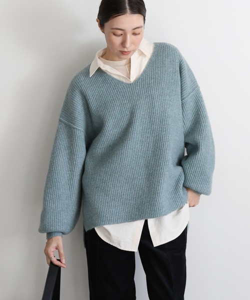 mocaページ セール】Vネックオーバーサイズニット（ニット/セーター）｜select