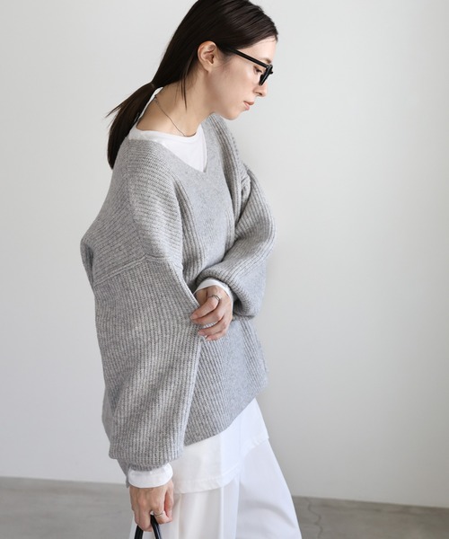 セール】Vネックオーバーサイズニット（ニット/セーター）｜select