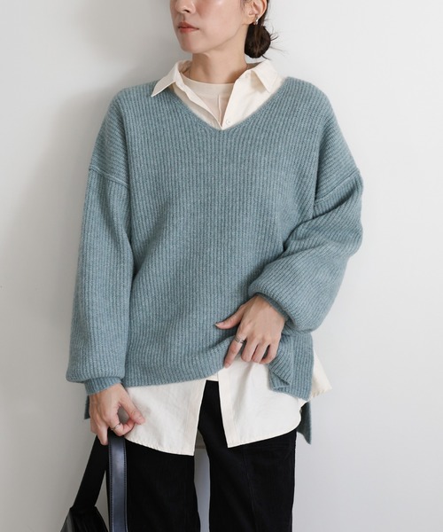 コンテシアーＶネックニット新品未使用 セール】Vネックオーバーサイズニット（ニット/セーター）｜select