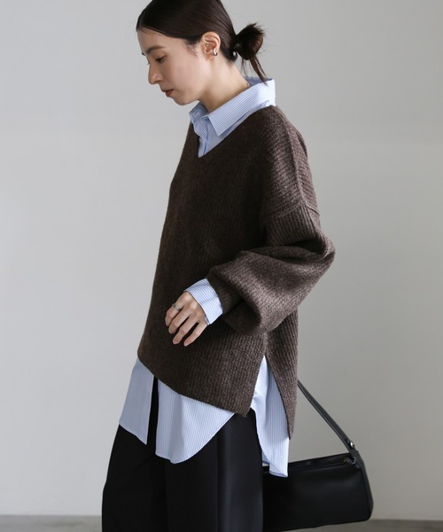 セール】Vネックオーバーサイズニット（ニット/セーター）｜select