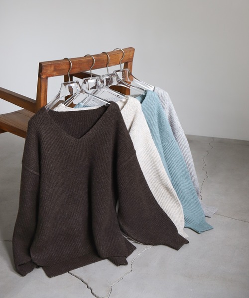 セール】Vネックオーバーサイズニット（ニット/セーター）｜select