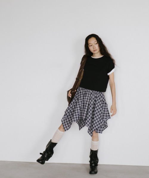 duei（デュイ）の「シャツレイヤードチェックミニスカート（スカート・レディース・ネイビー・FREE）」の18枚目の写真