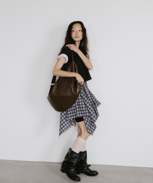 duei（デュイ）の「シャツレイヤードチェックミニスカート（スカート・レディース・ネイビー・FREE）」の19枚目の写真