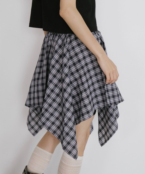 duei（デュイ）の「シャツレイヤードチェックミニスカート（スカート・レディース・ネイビー・FREE）」の16枚目の写真