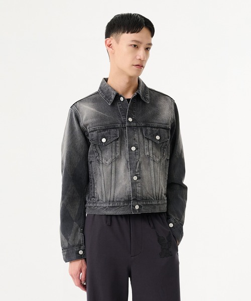 MASU（エムエーエスユー）の「【MASU】MB DENIM JACKET DIAMOND（Tシャツ/カットソー・メンズ・ブラック/インディゴブルー・44/46）」の2枚目の写真
