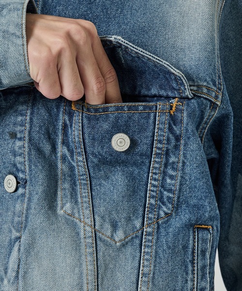 MASU（エムエーエスユー）の「【MASU】MB DENIM JACKET DIAMOND（Tシャツ/カットソー・メンズ・ブラック/インディゴブルー・44/46）」の11枚目の写真