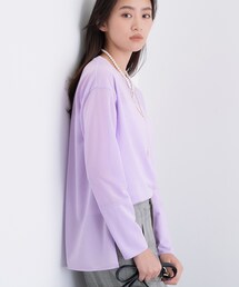カルヴェン CARVEN カットソー ボーダー シアー トップス 半袖 XS パープル 紫 845PU30 CARVEN - カルヴェン CARVEN カットソー ボーダー 半袖 XS 紫