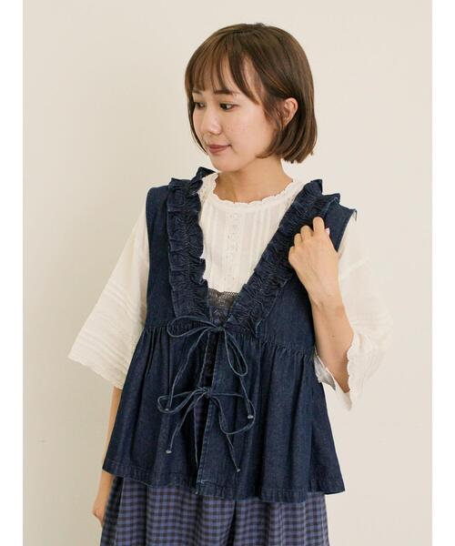 文samansa 刺繍デニムベスト（ベスト）｜Samansa Mos2（サマンサ モスモス