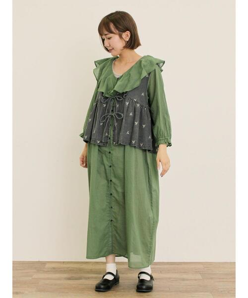 Samansa Mos2（サマンサ モスモス）の「刺繍デニムベスト（ベスト・レディース・ネイビー/ブラック/ブルー・F）」の22枚目の写真