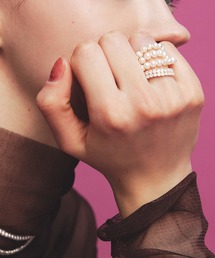 【les bon bon】conation pearl ring WH/コネーション パール リング BOB767