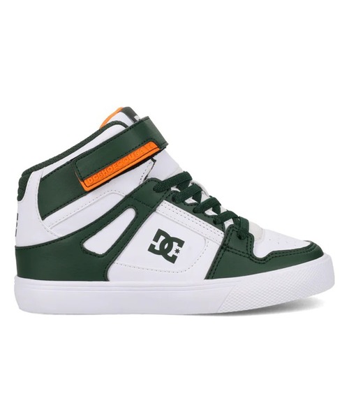 DC（ディーシー）の「DC/ディーシー キッズ スニーカー ハイカット スケシュー ダンス PURE HIGH-TOP SE EV SN DK254004（スニーカー・キッズ・ホワイト×グレー/ホワイト×グリーン・18.0cm/19.0cm/20.0cm/21.0cm/22.0cm/23.0cm/24.0cm/17.0cm）」の3枚目の写真