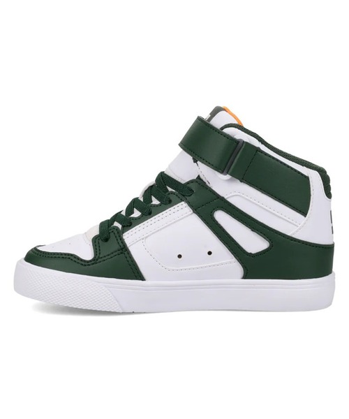DC（ディーシー）の「DC/ディーシー キッズ スニーカー ハイカット スケシュー ダンス PURE HIGH-TOP SE EV SN DK254004（スニーカー・キッズ・ホワイト×グレー/ホワイト×グリーン・18.0cm/19.0cm/20.0cm/21.0cm/22.0cm/23.0cm/24.0cm/17.0cm）」の4枚目の写真