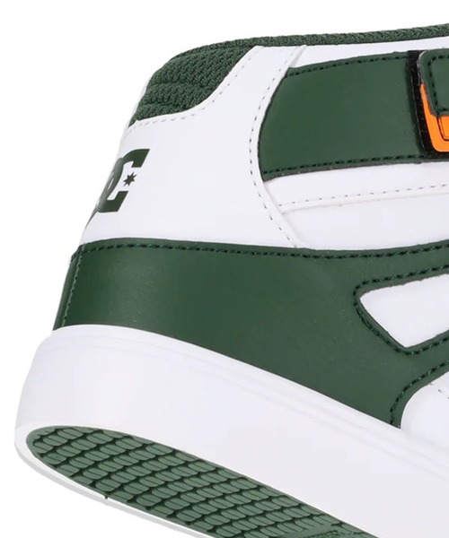DC（ディーシー）の「DC/ディーシー キッズ スニーカー ハイカット スケシュー ダンス PURE HIGH-TOP SE EV SN DK254004（スニーカー・キッズ・ホワイト×グレー/ホワイト×グリーン・18.0cm/19.0cm/20.0cm/21.0cm/22.0cm/23.0cm/24.0cm/17.0cm）」の9枚目の写真