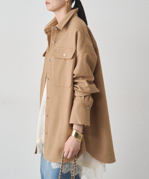 LOUNGEDRESS(ラウンジドレス)の「ウールオーバーシャツ(シャツ/ブラウス・レディース・オフホワイト/キャメル・FREE)」の22枚目の写真