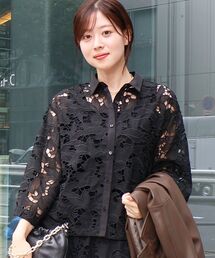 le.coeur blanc | モチーフレースシャツ(シャツ/ブラウス)