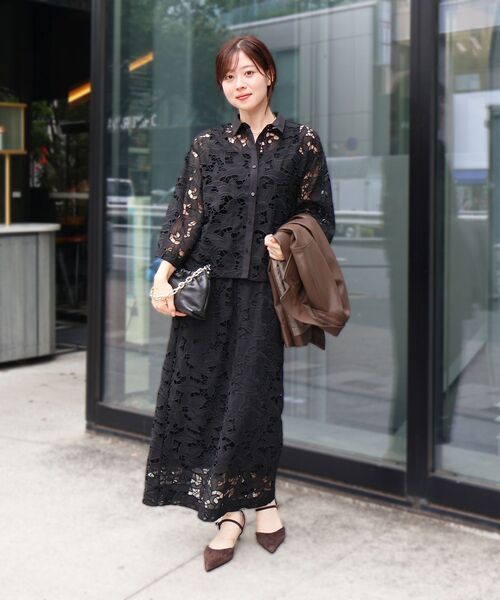 le.coeur blanc（ルクールブラン）の「モチーフレースシャツ（シャツ/ブラウス・レディース・オフホワイト/ブラック・38）」の21枚目の写真