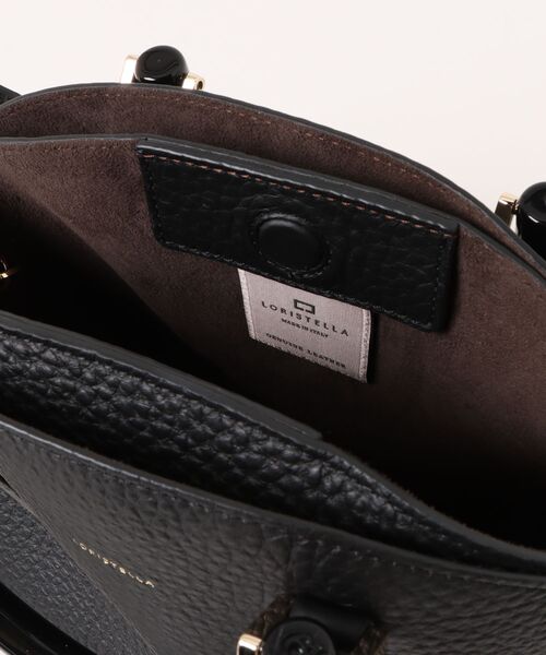 LORISTELLA(ロリステッラ)の「【LORISTELLA】シュリンクレザーハンドバッグ(Q56479)(ハンドバッグ・レディース・ブラック/ベージュ・ALL)」の5枚目の写真