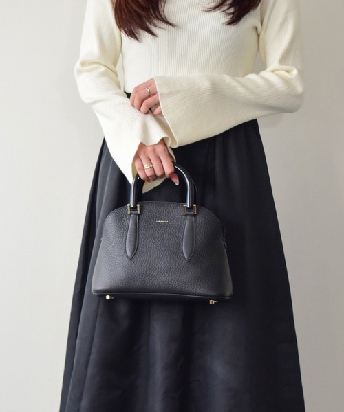 LORISTELLA(ロリステッラ)の「【LORISTELLA】シュリンクレザーハンドバッグ(Q56479)(ハンドバッグ・レディース・ブラック/ベージュ・ALL)」の2枚目の写真