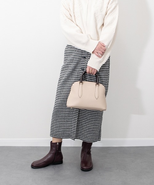 LORISTELLA(ロリステッラ)の「【LORISTELLA】シュリンクレザーハンドバッグ(Q56479)(ハンドバッグ・レディース・ブラック/ベージュ・ALL)」の12枚目の写真