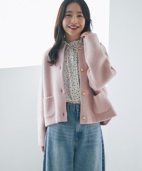La boutique BonBon(ラブティックボンボン)の「【お上品映え】ドットプリントフリル衿ブラウス(シャツ/ブラウス・レディース・オフホワイト/ネイビー・FREE)」の10枚目の写真