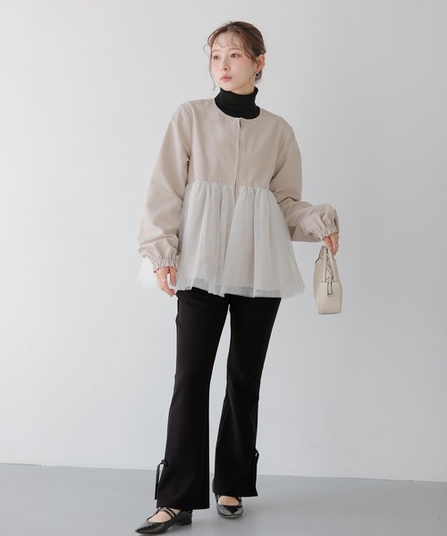 セール】チュールレイヤードペプラムアウター（その他アウター）｜Fit