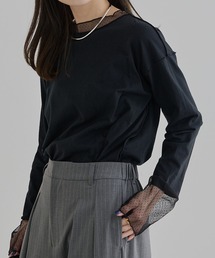 PUAL CE CIN | ドットチュールドッキングレイヤードカットソー(Tシャツ/カットソー)