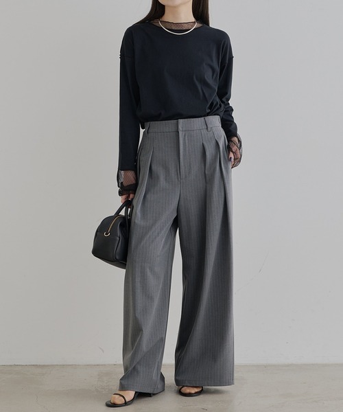 PUAL CE CIN(ピュアルセシン)の「ドットチュールドッキングレイヤードカットソー(Tシャツ/カットソー・レディース・オフホワイト/ブラック・FREE)」の9枚目の写真