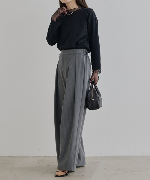 PUAL CE CIN(ピュアルセシン)の「ドットチュールドッキングレイヤードカットソー(Tシャツ/カットソー・レディース・オフホワイト/ブラック・FREE)」の10枚目の写真